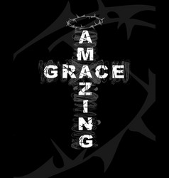 Amazing Grace Cross Lettering