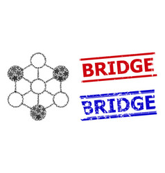 Blockchain Star Mosaic And Bridge Distress Seal