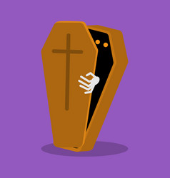 Coffin Icon In Flat Style Grave