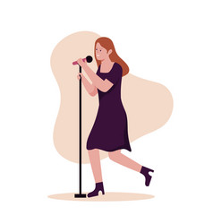 Flat Design Of Women Singers Sing Songs