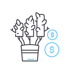 Financial Ecosystem Line Icon Outline Symbol