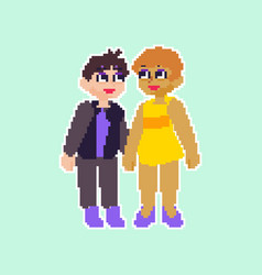 Flat Pixel Art Pride Month Flags People