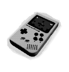 Halftone Retro Portable Video Game Console