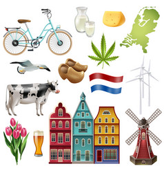 Holland Netherlands Travel Icon Set