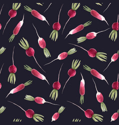 Watercolor Radish Seamless Pattern