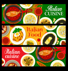 Italian Cuisine Restaurant Food Banners