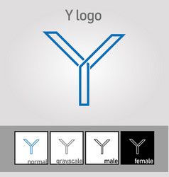 Y Letter Logo Blue Color