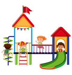 Outdoor playground slide for kids Royalty Free Vector Image