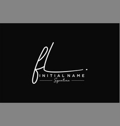 Initial Fl Signature Logo Template Hand Drawn