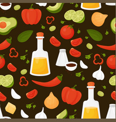 Seamless Pattern With Natural Vegetables