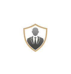 Creative Gentelman Tuxedo Shield Logo Design