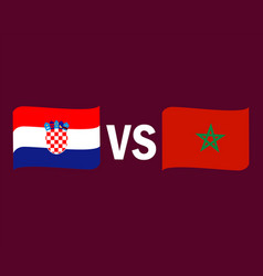 Croatia Vs Morocco Flag Ribbon Symbol Design