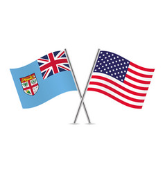 Fiji And America Crossed Flags