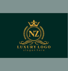 Initial Nz Letter Royal Luxury Logo Template