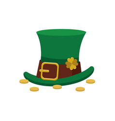 Isolated Green Elvish Hat Patrick Day Icon