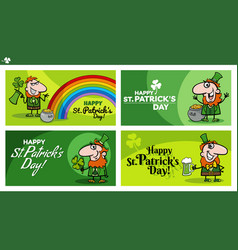 Saint Patrick Day Designs Set With Cartoon