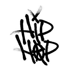 Sprayed Hip Hop Font With Overspray In Black Over