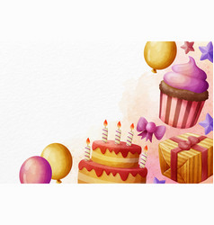 Watercolour Happy Birthday Copy Space Design