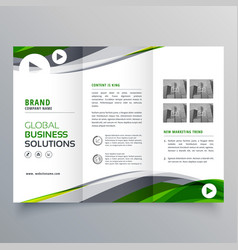 Creative Trifold Brochure Design With Green