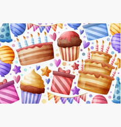 Watercolour Happy Birthday Cupcakes Gifts Design