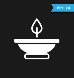 White Aroma Lamp Icon Isolated On Black Background