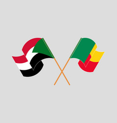 Crossed Flags Of Benin And Sudan