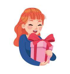 Happy Woman Receiving Gift