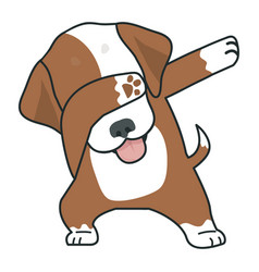 Cute Dabbing Dog Cool Cartoon Icon