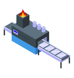 Glass Oven Line Icon Isometric Factory