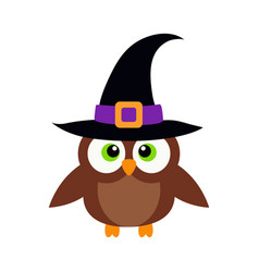 Cute Little Owl On A Hat Cartoon Animal Character