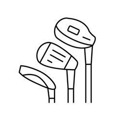 Golf Clubs Line Icon