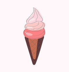 Pink Iced Ice Cream Cone