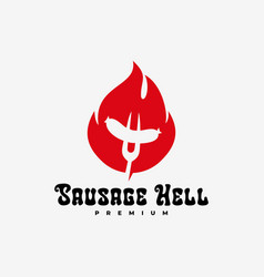 Sausage Hell Flame Fire Logo