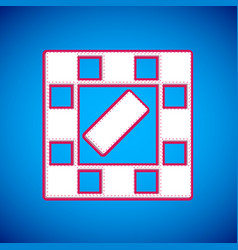 White Board Game Icon Isolated On Blue Background