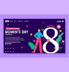 Womens Day Social Media Landing Page Cartoon Hand