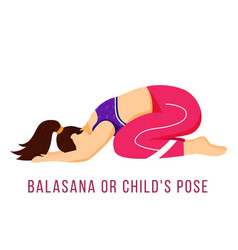 Balasana Flat Child Pose Caucausian Woman