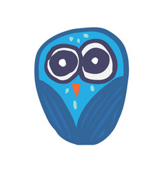 Blue Forest Hand Drawn Owl Bird