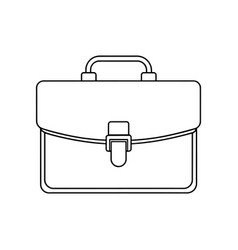 Briefcase Line Art Flat On White Background