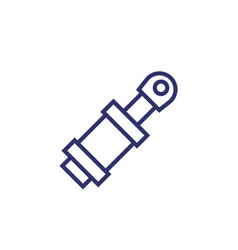 Hydraulic Cylinder Icon On White Outline