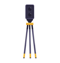 Portable Traffic Light Standing On Tripod Isolated