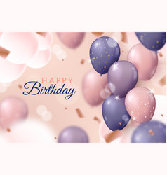 Realistic Happy Birthday Balloons Background