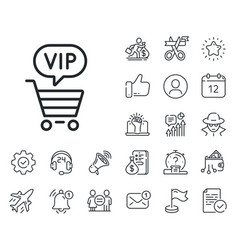 Vip Shopping Cart Line Icon Very Important Person