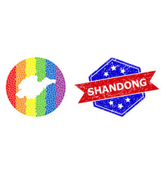 Bright Dot Map Shandong Province Collage