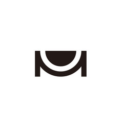 Letter M Smile Geometric Symbol Simple Logo