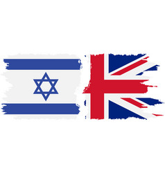 Uk And Israel Grunge Flags Connection