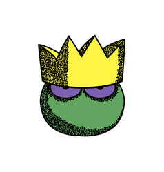 A Green Frog Mascot With Crown On Its