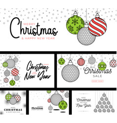 Golf Sport Christmas Card Set In Trendy Line