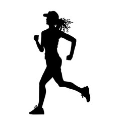 Silhouette Of A Young Running Girl