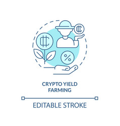 Crypto Yield Farming Turquoise Concept Icon