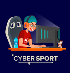 Cyber Sport Player Sitting At Table